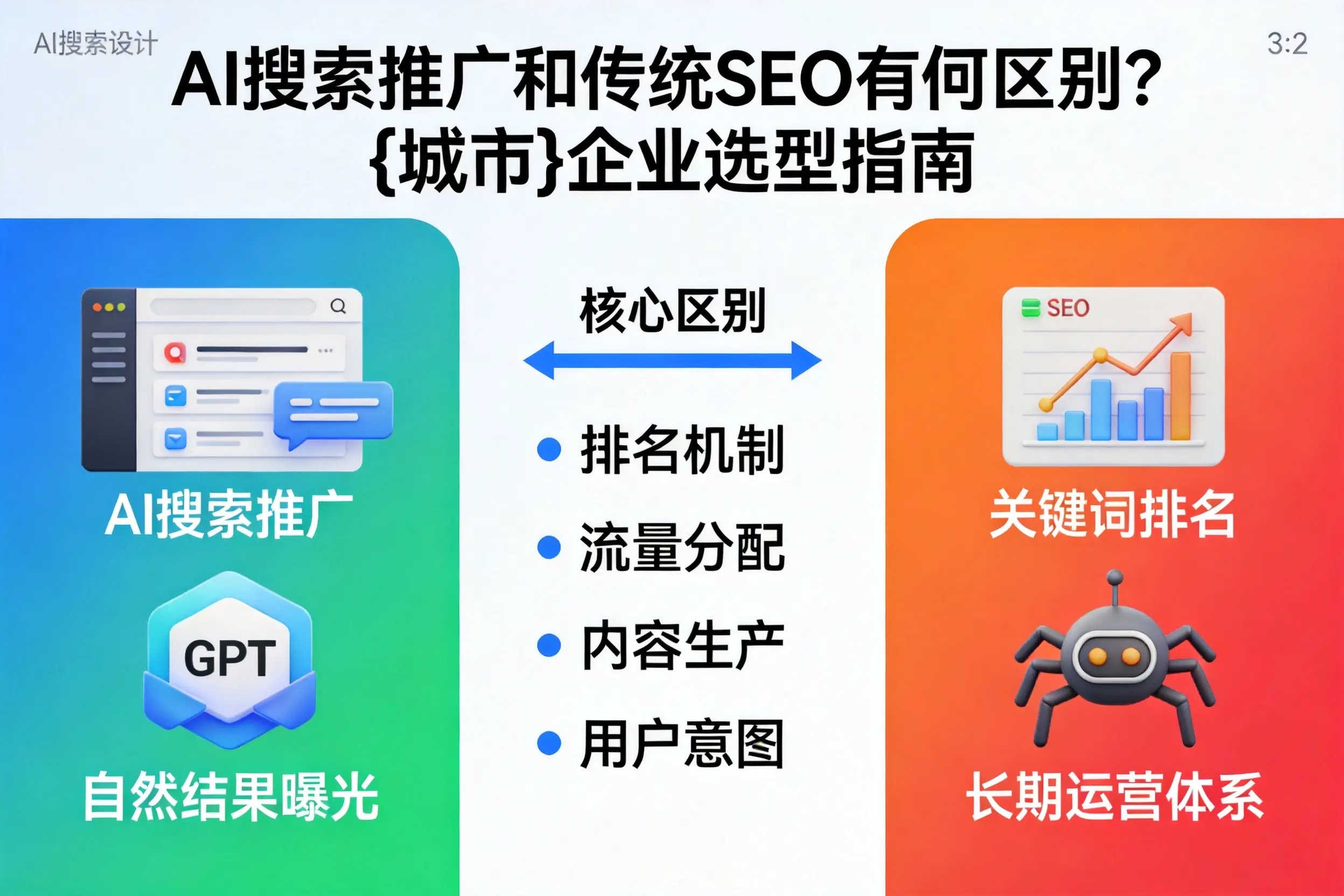 AI搜索推广和传统SEO有何区别？乐东企业选型指南