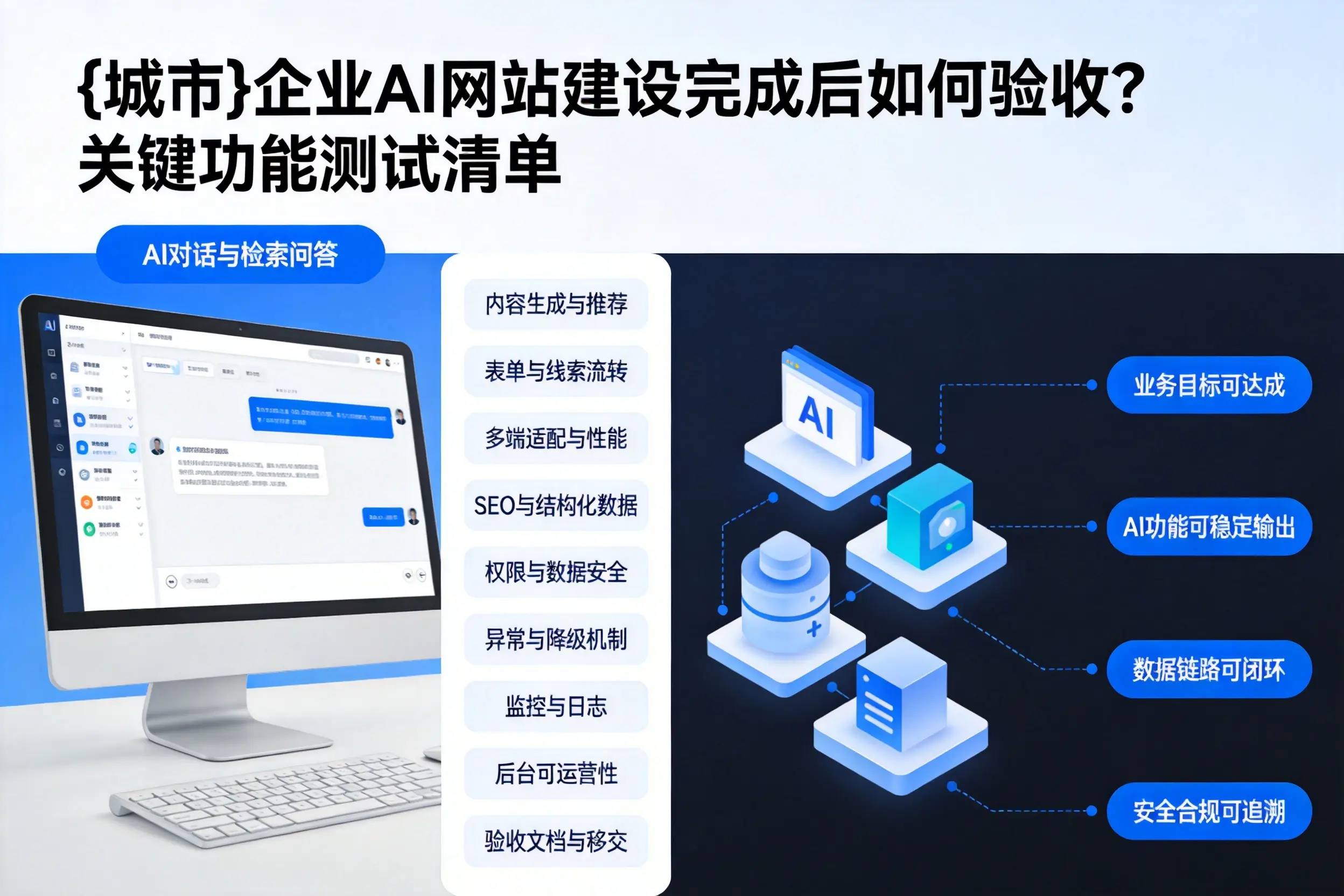 乐东企业AI网站建设完成后如何验收？关键功能测试清单