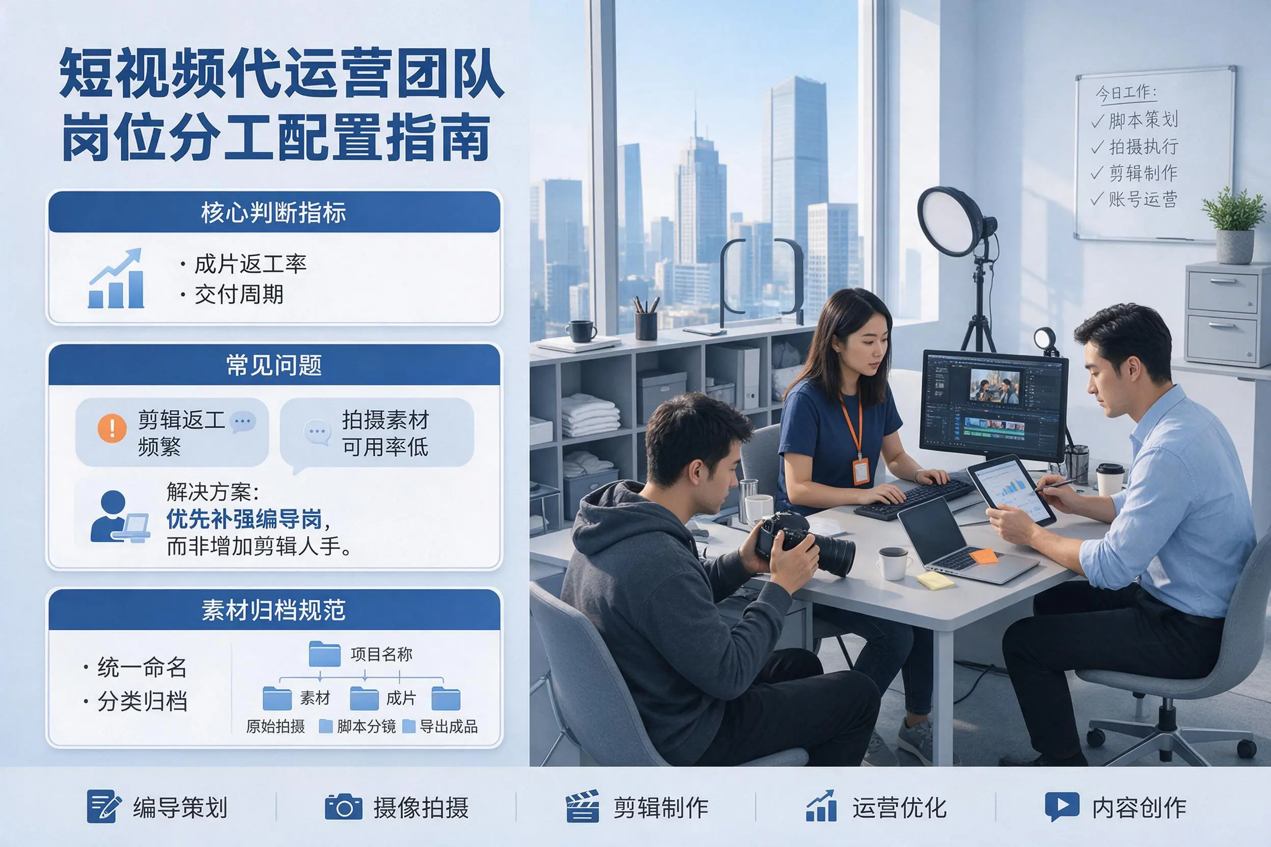 短视频代运营团队如何配置？乐东企业岗位分工科普说明