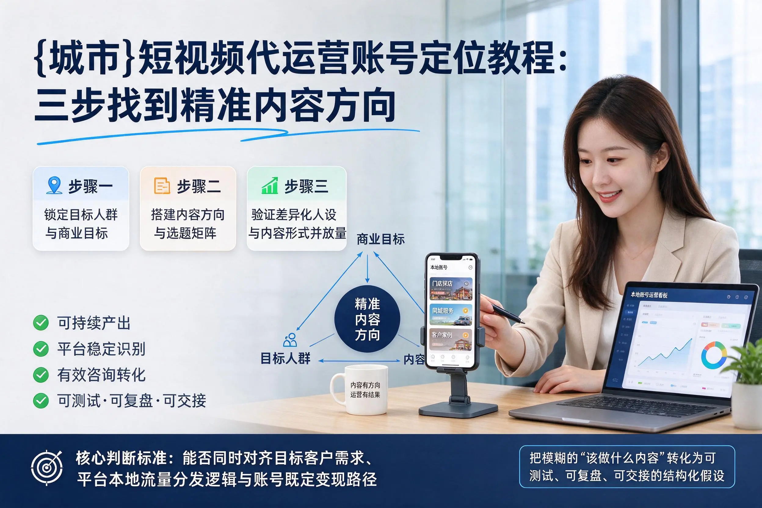 乐东短视频代运营账号定位教程：三步找到精准内容方向