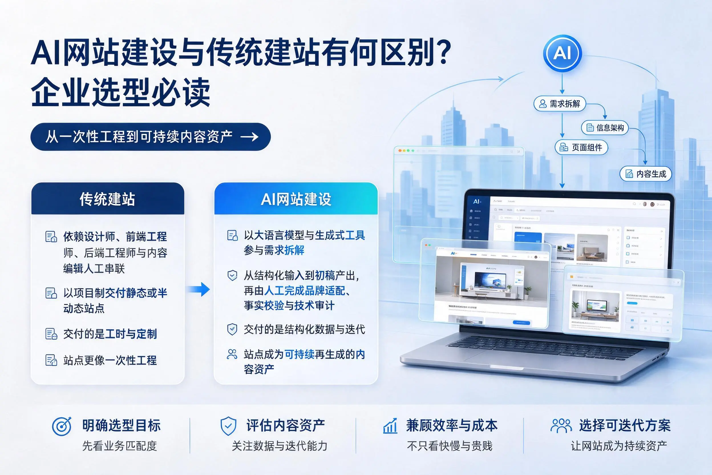 AI网站建设与传统建站有何区别?乐东企业选型必读