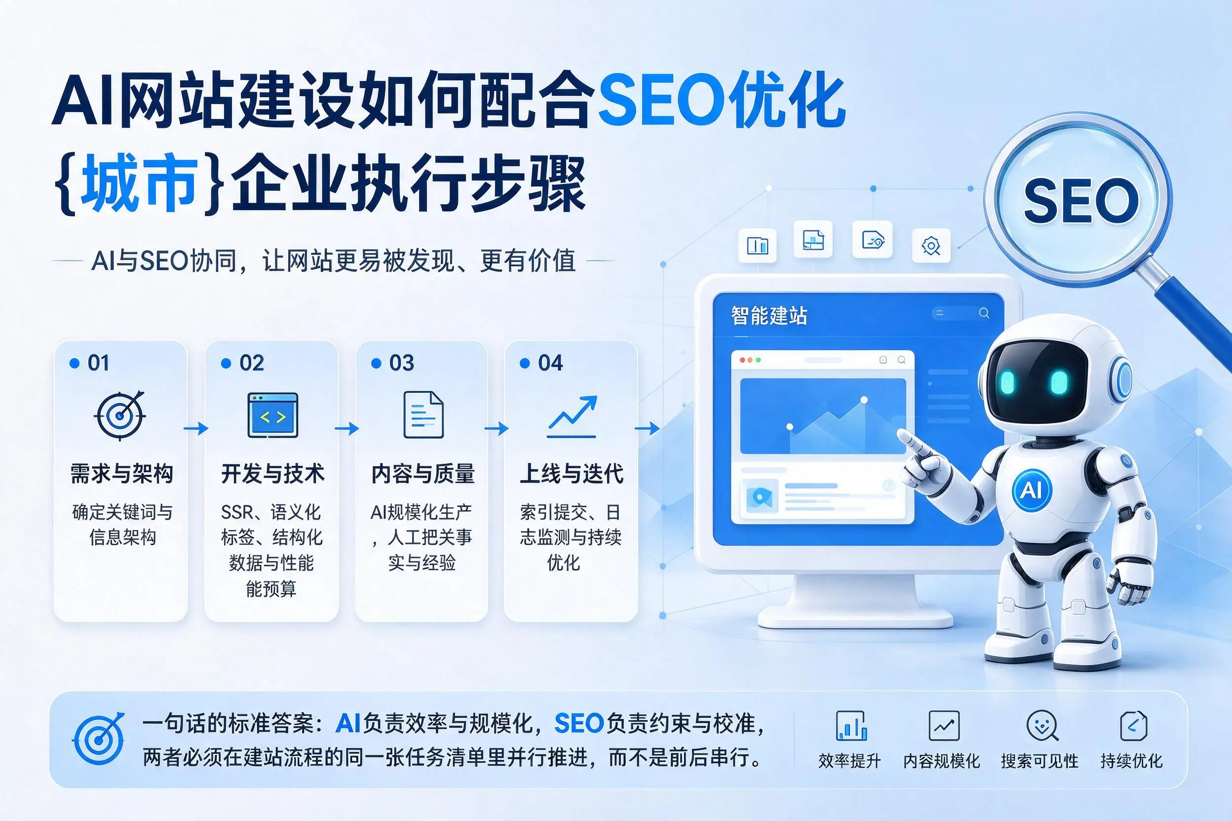 AI网站建设如何配合SEO优化,乐东企业执行步骤