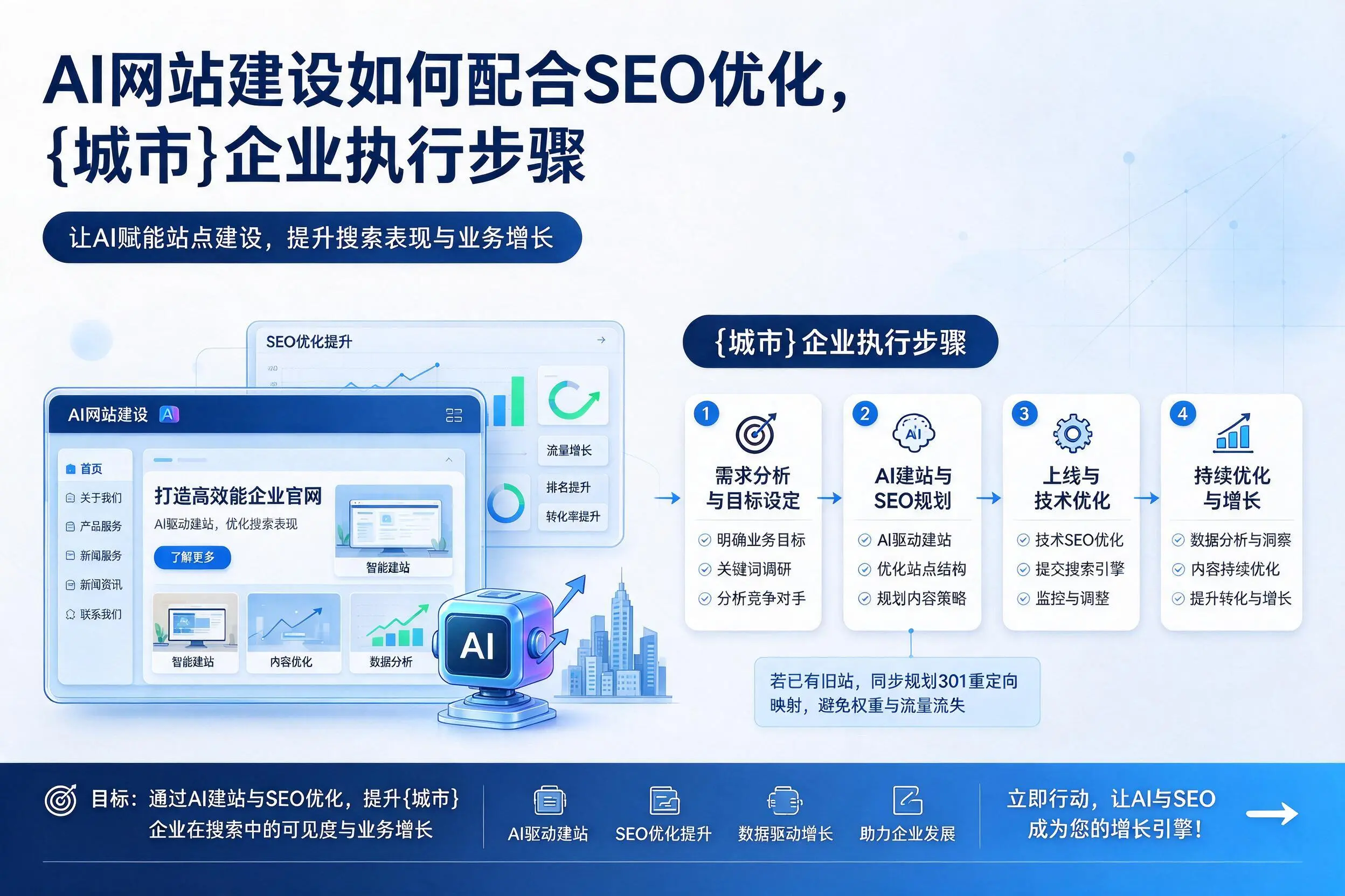 AI网站建设如何配合SEO优化,乐东企业执行步骤