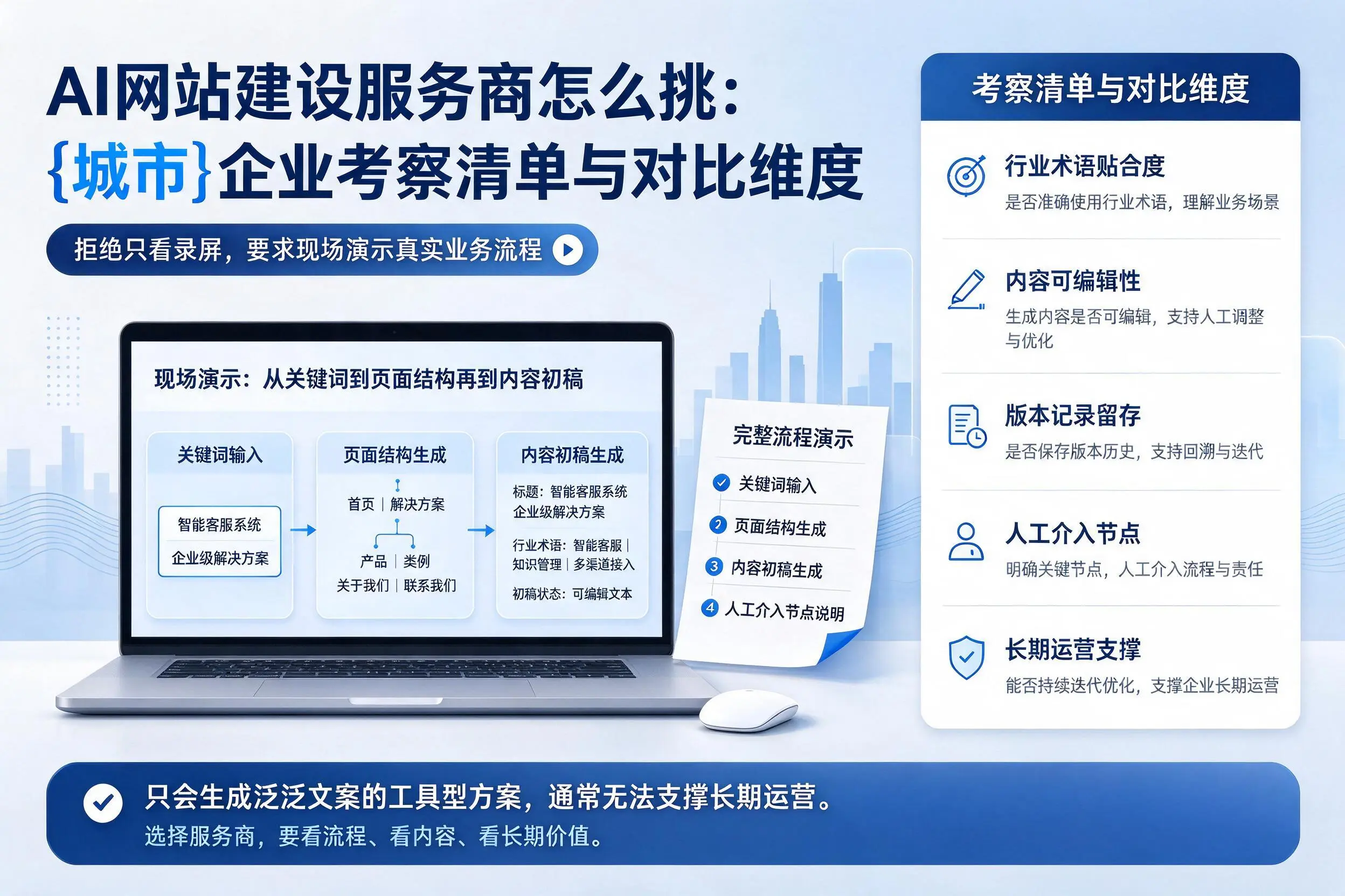 AI网站建设服务商怎么挑:乐东企业考察清单与对比维度