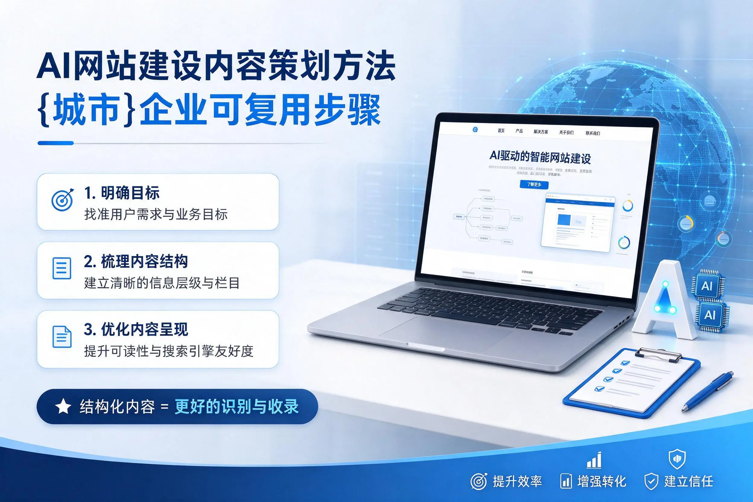 AI网站建设内容策划方法,乐东企业可复用步骤