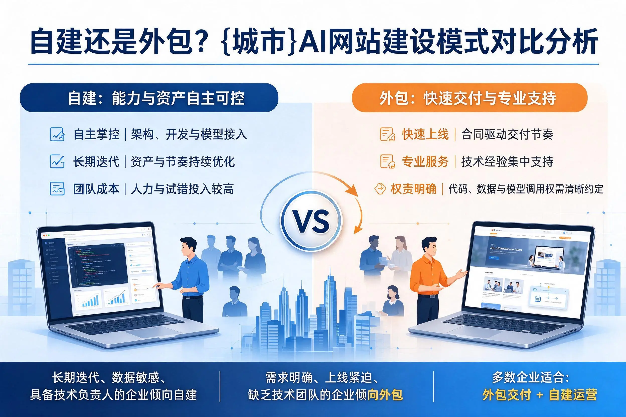 自建还是外包?乐东AI网站建设模式对比分析